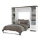 Bestar Orion 98W Full Murphy Bed and 2 Narrow Shelving Units with Drawers (99W), White & Walnut Grey 116895-000017 - alternate 8